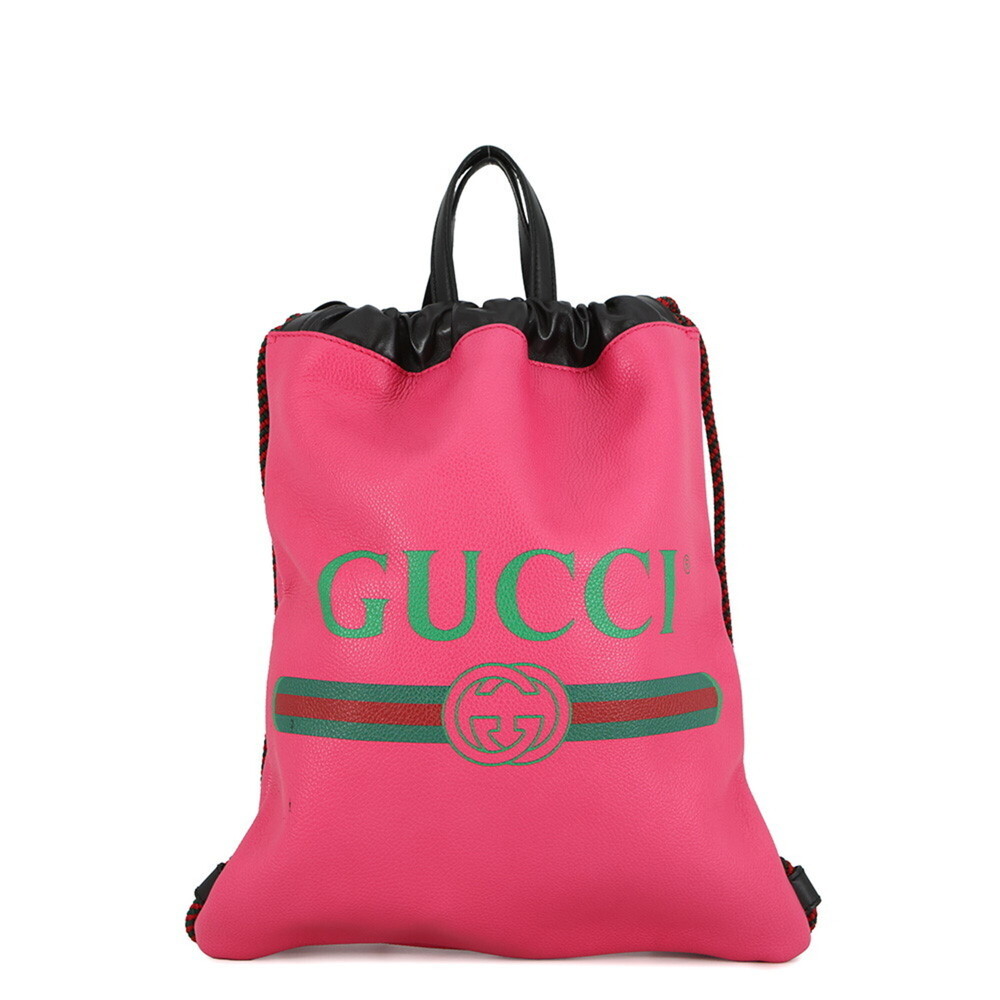Gucci Drawstring Knapsack Leather Backpack 523586… - image 1